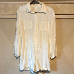 Elegant Cream Button-Up Jumpsuit